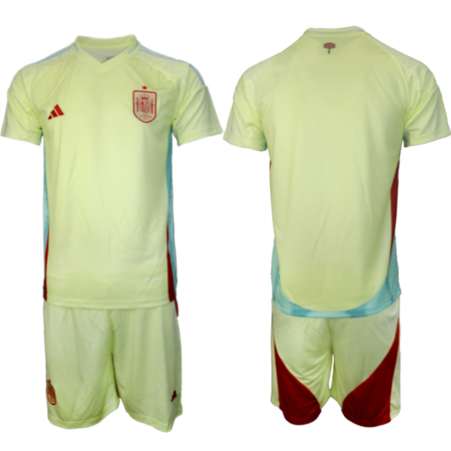 Men's Spain Team Blank 2024-25 Yellow Away Soccer Jersey Suit