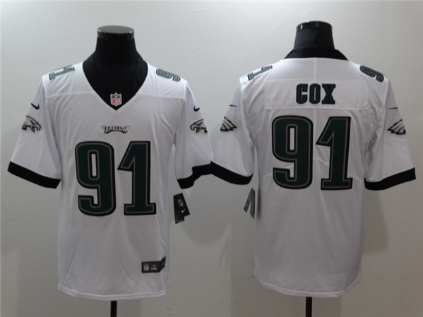 Women's Philadelphia Eagles #91 Fletcher Cox White Stitched Football Jersey(Run Small)