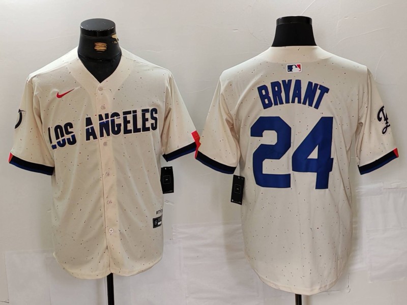 Men's Los Angeles Dodgers #24 Kobe Bryant Cream 2024 City Connect Limited Stitched Jersey