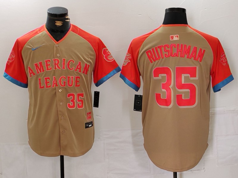 Men's Baltimore Orioles #35 Adley Rutschman Number Cream 2024 All Star Limited Stitched Jersey