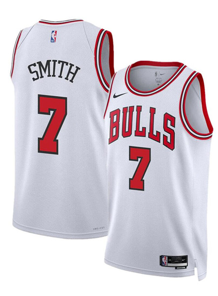 Men's Chicago Bulls #7 Jalen Smith White 2024 Association Edition Stitched Basketball Jersey