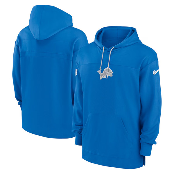 Men's Detroit Lions Blue Performance Pullover Hoodie