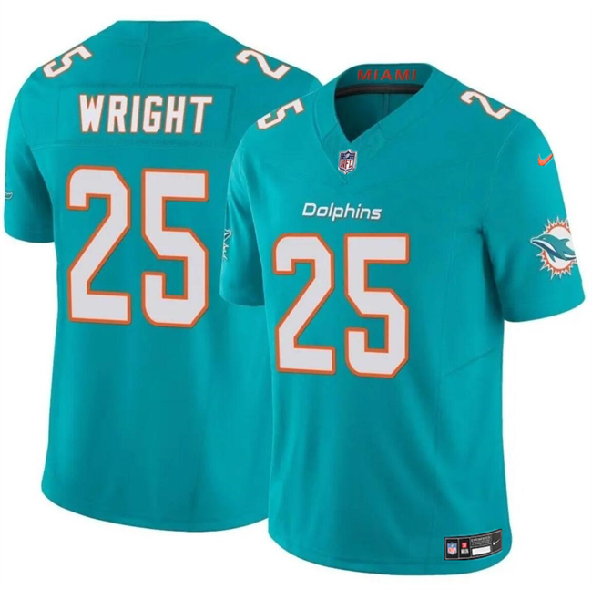 Men's Miami Dolphins #25 Jaylen Wright Aqua 2024 F.U.S.E Vapor Limited Football Stitched Jersey