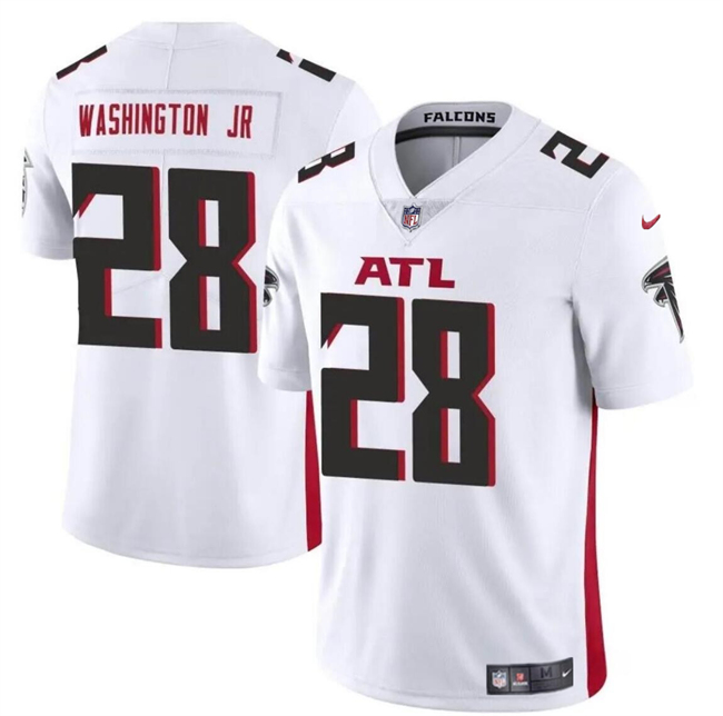 Men's Atlanta Falcons #28 Carlos Washington Jr White Vapor Untouchable Limited Football Stitched Jersey