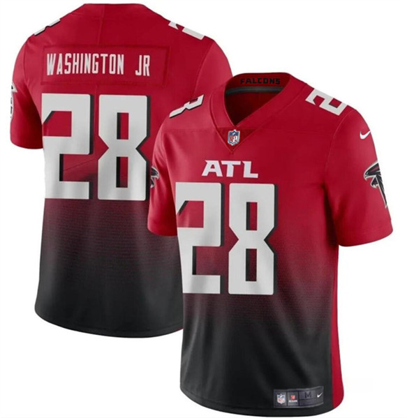 Men's Atlanta Falcons #28 Carlos Washington Jr Red Black Vapor Untouchable Limited Football Stitched Jersey