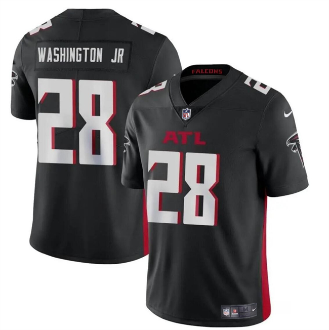 Men's Atlanta Falcons #28 Carlos Washington Jr Black Vapor Untouchable Limited Football Stitched Jersey