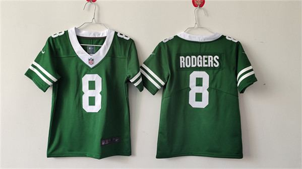 Women's New York Jets #8 Aaron Rodgers Green Vapor Football Stitched Jersey(Run Small)