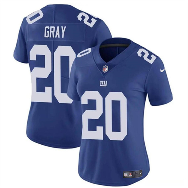 Women's New York Giants #20 Eric Gray Blue Vapor Stitched Jersey(Run Small)