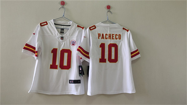 Women's Kansas City Chiefs #10 Isiah Pacheco White Vapor Untouchable Limited Stitched Jersey(Run Small)