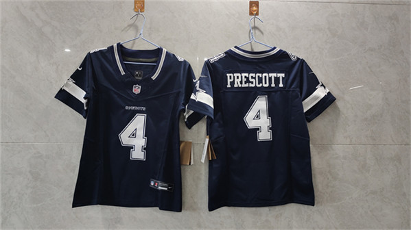 Women's Dallas Cowboys #4 Dak Prescott Navy 2023 F.U.S.E. Limited Football Stitched Jersey(Run Small)