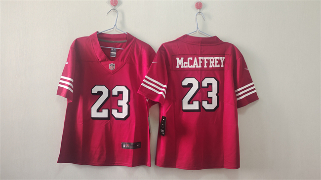 Women's San Francisco 49ers #23 Christian McCaffrey Red Alternate Football Stitched Jersey(Run Small)