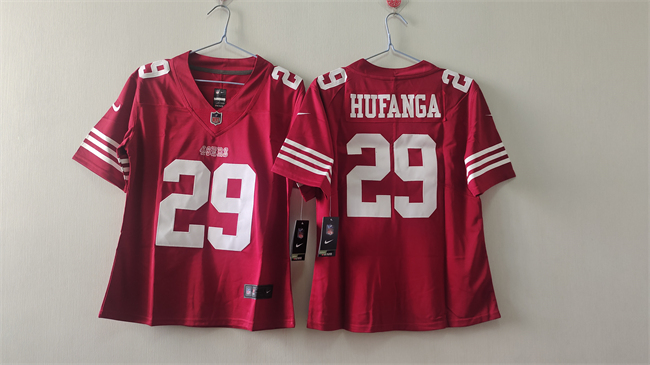 Women's San Francisco 49ers #29 Talanoa Hufanga Red Vapor Football Stitched Jersey(Run Small)