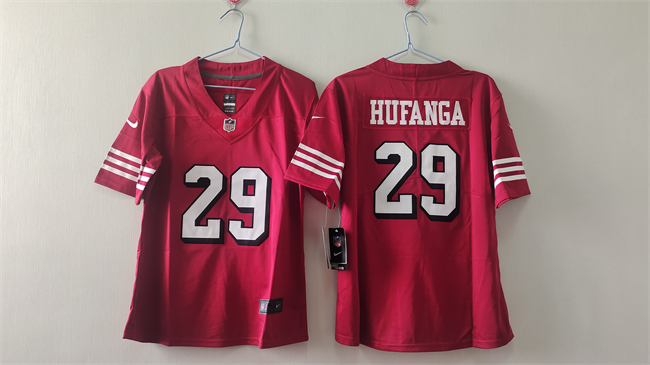 Women's San Francisco 49ers #29 Talanoa Hufanga Red Alternate Vapor Football Stitched Jersey(Run Small)