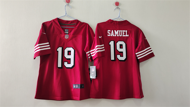 Women's San Francisco 49ers #19 Deebo Samuel Red Vapor Alternate Football Stitched Jersey(Run Small)