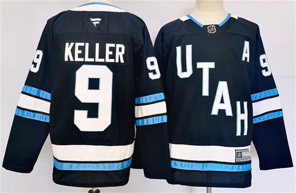 Men's Utah Hockey Club #9 Clayton Keller Black Stitched Jersey