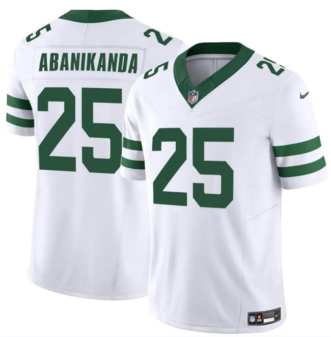 Men's New York Jets #25 Israel Abanikanda White 2024 F.U.S.E. Vapor Limited Football Stitched Jersey