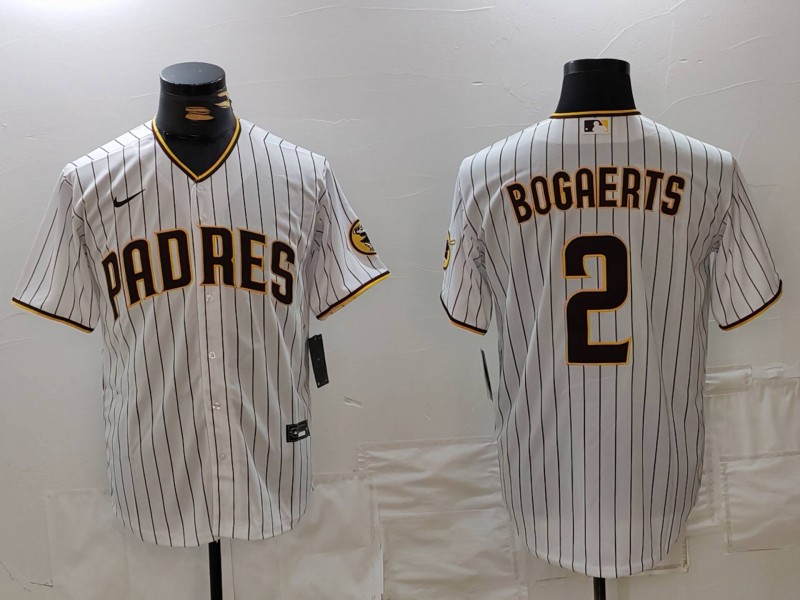 Men's San Diego Padres #2 Xander Bogaerts White Cool Base Stitched Jersey