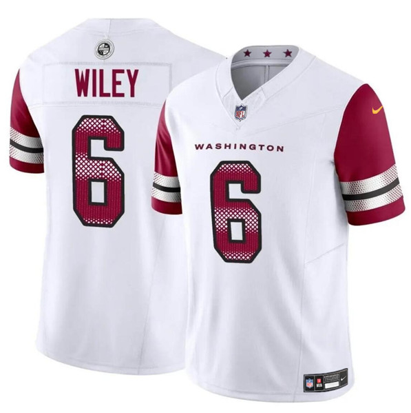 Men's Washington Commanders #6 Michael Wiley White 2024 F.U.S.E. Vapor Limited Football Stitched Jersey