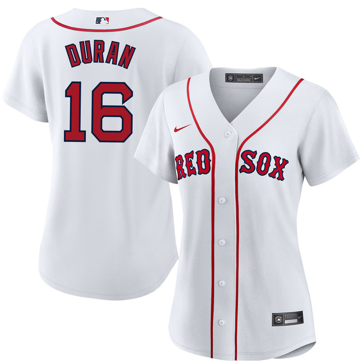 Women's Boston Red Sox #16 Jarren Duran Home White Cool Base Stitched Baseball Jersey