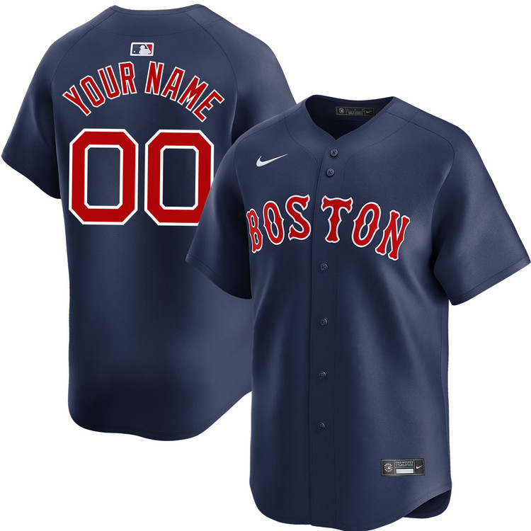 Men's Boston Red Sox Personalized Alternate Navy Limited Stitched Baseball Jersey