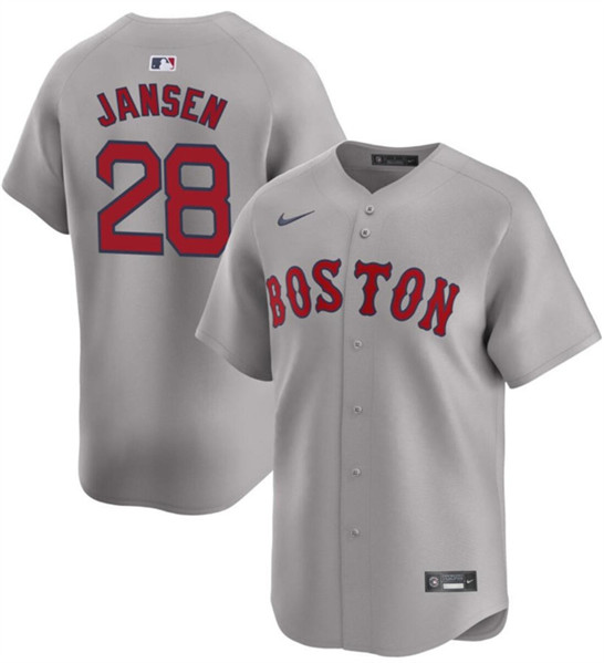 Men's Boston Red Sox #28 Danny Jansen Gray 2024 Away Limited Stitched Baseball Jersey