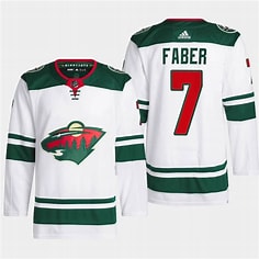 Men's Minnesota Wild  #7 Brock Faber White Stitched Jersey