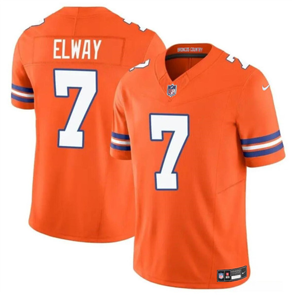 Men's Denver Broncos #7 John Elway Orange F.U.S.E. Mile High Collection 1977 Throwback Vapor Limited Football Stitched Jersey