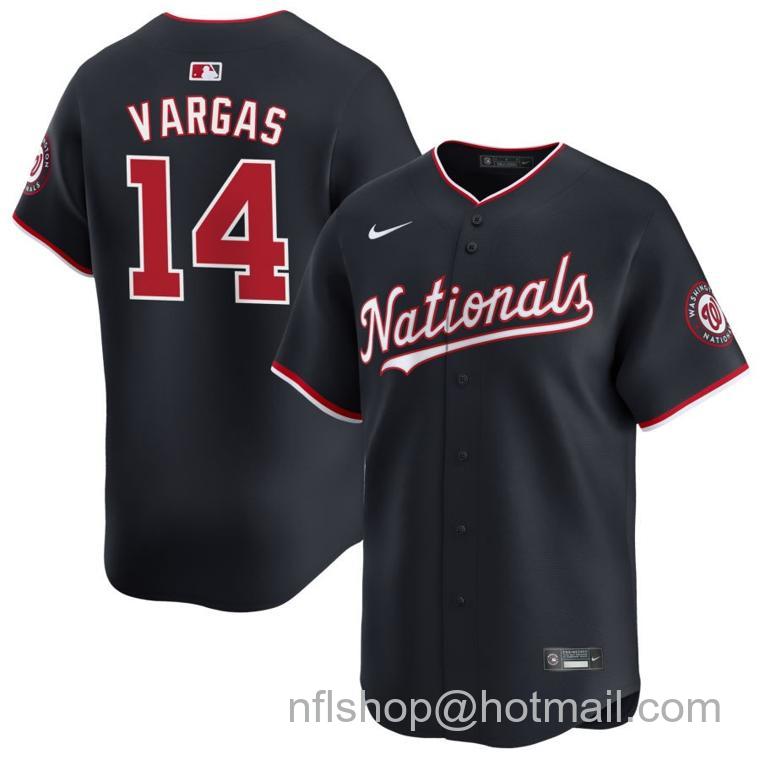 Men's Washington Nationals #14 Ildemaro Vargas Nike Navy 2024 Alternate Limited Stitched Baseball Jersey