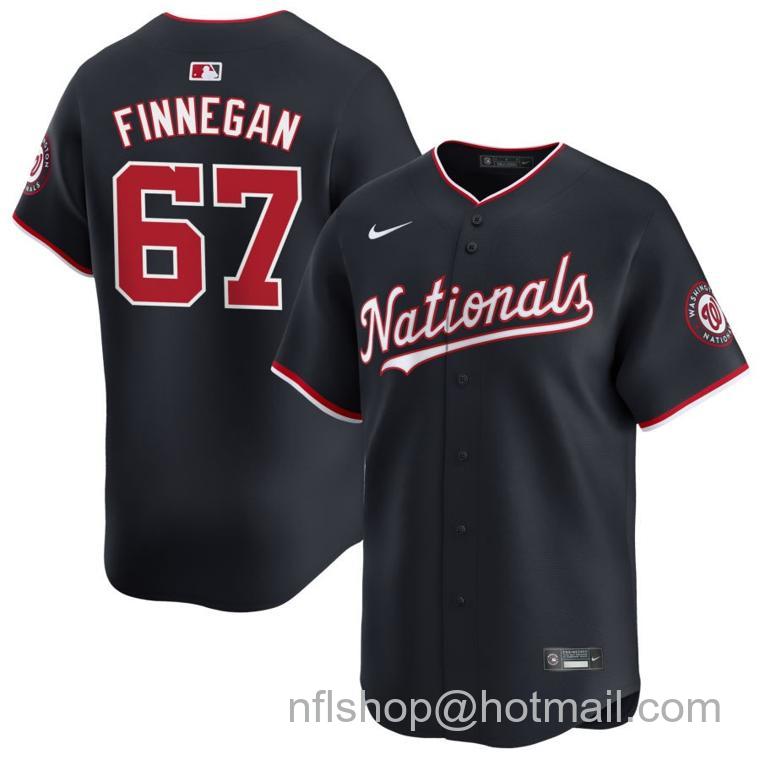 Men's Washington Nationals #67 Kyle Finnegan Nike Navy 2024 Alternate Limited Stitched Baseball Jersey