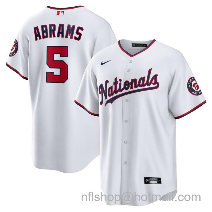 Youth Washington Nationals #5 C.J. Abrams White Home Nike Replica Stitched Baseball Jersey