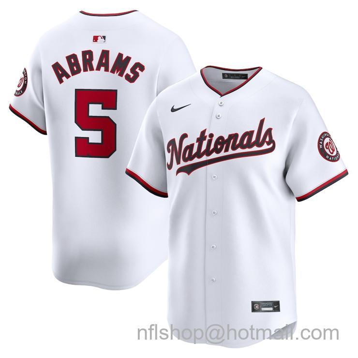 Youth Washington Nationals #5 CJ Abrams White Home Nike Limited Player Stitched Baseball Jersey