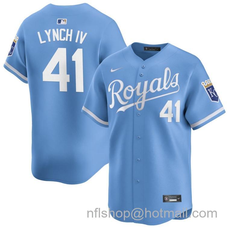 Men's Kansas City Royals #41 Daniel Lynch IV Light Blue 2024 Alternate Limited Stitched Baseball Jersey