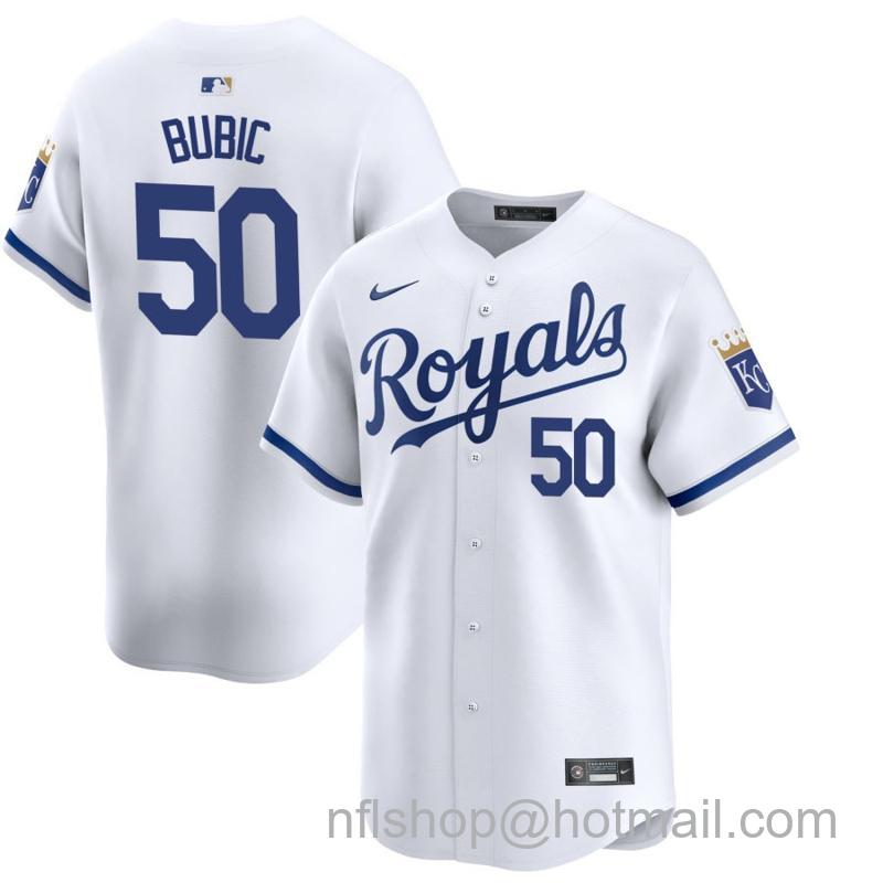 Youth Kansas City Royals #50 Kris Bubic White 2024 Home Limited Stitched Baseball Jersey