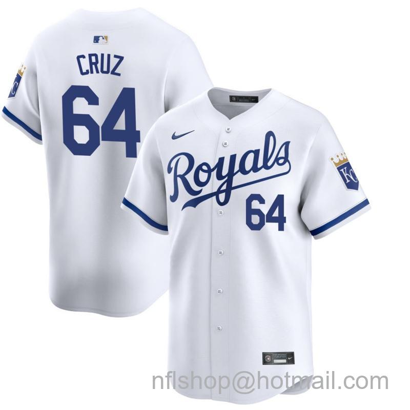 Youth Kansas City Royals #64 Steven Cruz White 2024 Home Limited Stitched Baseball Jersey