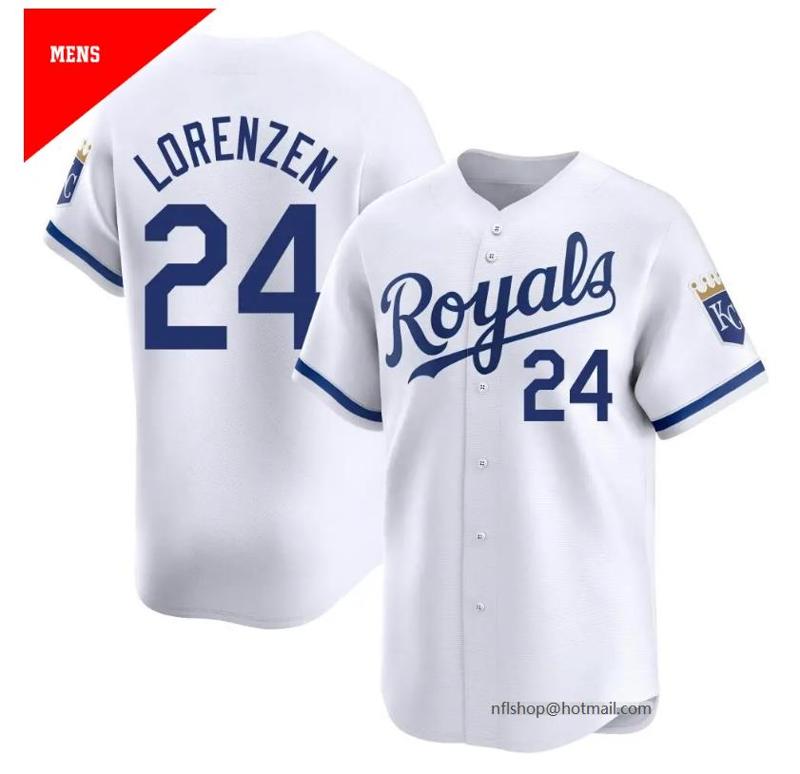 Youth Kansas City Royals #24 Michael Lorenzen White 2024 Home Limited Stitched Baseball Jersey