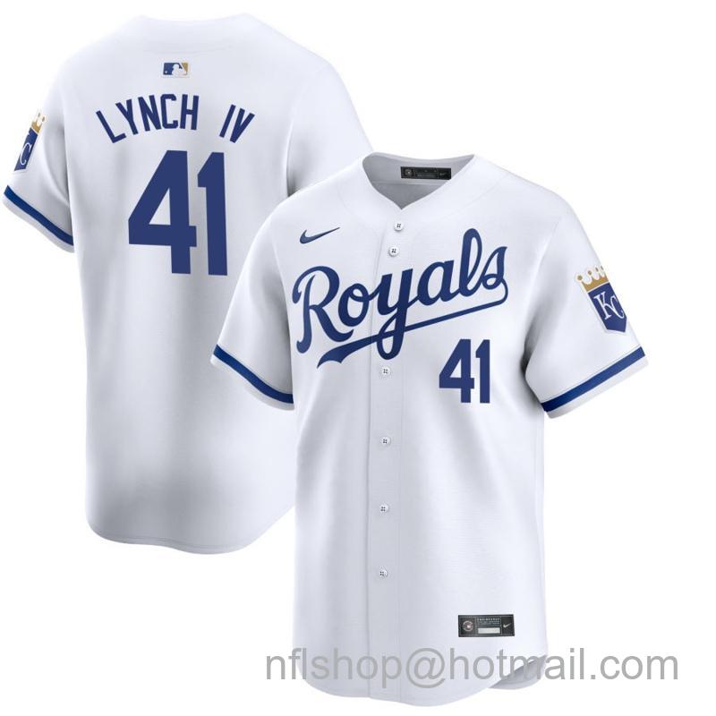 Youth Kansas City Royals #41 Daniel Lynch IV White 2024 Home Limited Stitched Baseball Jersey