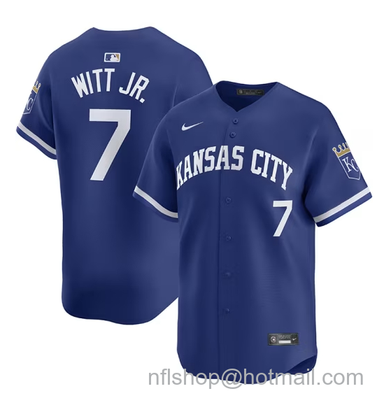 Youth Kansas City Royals #7 Bobby Witt Jr. Royal 2024 Alternate Limited Stitched Baseball Jersey