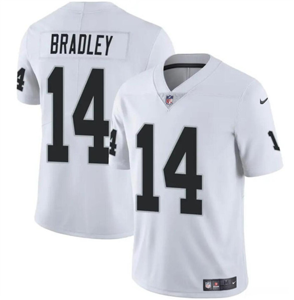 Men's Las Vegas Raiders #14 Carter Bradley White 2024 Vapor Football Stitched Jersey