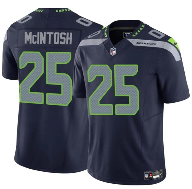 Men's Seattle Seahawks #25 Kenny McIntosh Navy 2024 F.U.S.E Vapor Limited Football Stitched Jersey