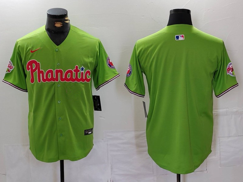 Men's Philadelphia Phillies Blank Green With Patch Stitched Cool Base Nike Jersey