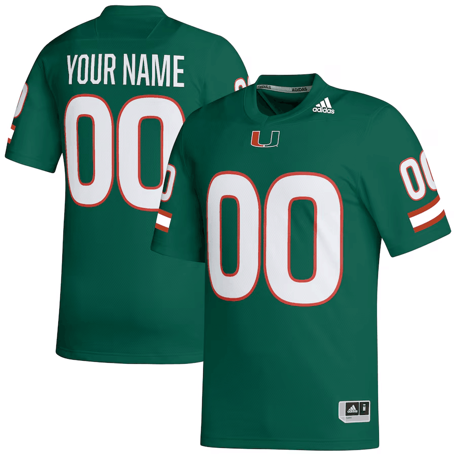 Men's Miami Hurricanes Customized Green Stitched Football Jersey