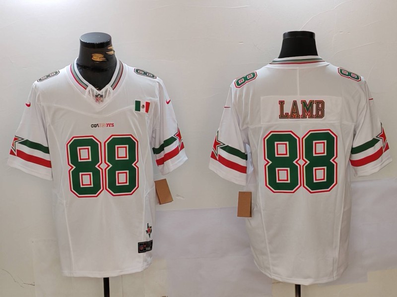 Men's Dallas Cowboys #88 CeeDee Lamb 2024 Mexico White F.U.S.E. Stitched Jersey