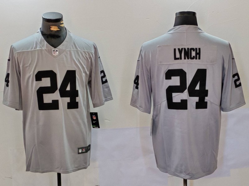 Men's Las Vegas Raiders #24 Marshawn Lynch Grey Vapor Untouchable Limited Stitched Jersey