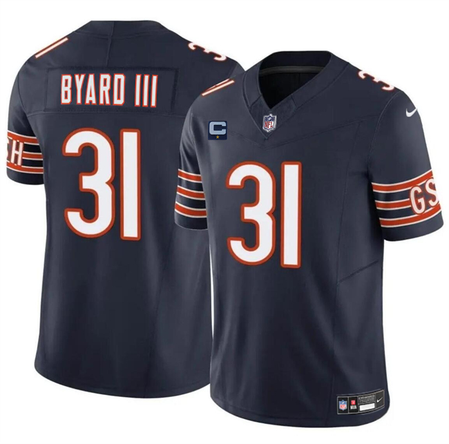 Men's Chicago Bears #31 Kevin Byard III Navy 2024 F.U.S.E. With 1-star C Patch Vapor Untouchable Limited Stitched Football Jersey