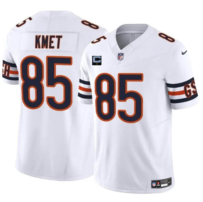 Men's Chicago Bears #85 Cole Kmet White 2024 F.U.S.E. With 1-star C Patch Vapor Untouchable Limited Stitched Football Jersey