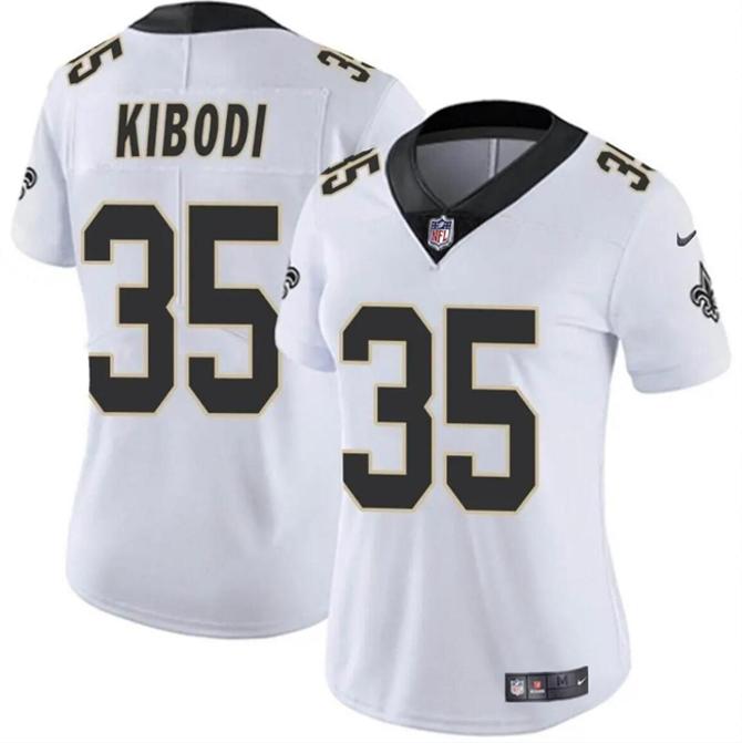 Women's New Orleans Saints #35 Jacob Kibodi White Vapor Stitched Game Jersey(Run Small)