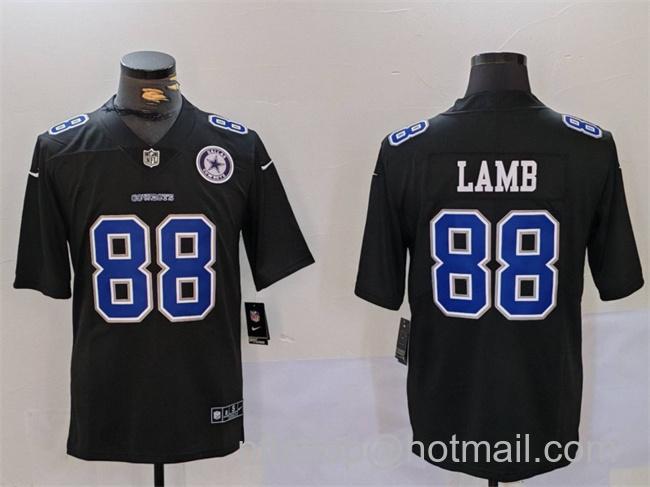 Men's Dallas Cowboys #88 CeeDee Lamb Black Throwback With Patch Vapor Untouchable Limited Stitched Football Jersey