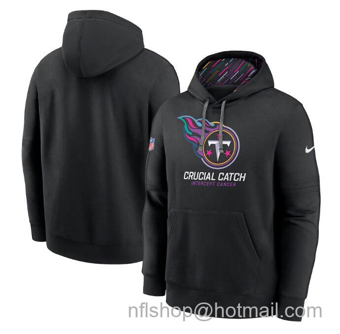 Men's Tennessee Titans Black 2024 Crucial Catch Club Pullover Hoodie