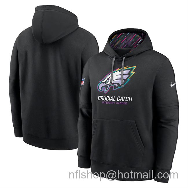 Men's Philadelphia Eagles Black 2024 Crucial Catch Club Pullover Hoodie