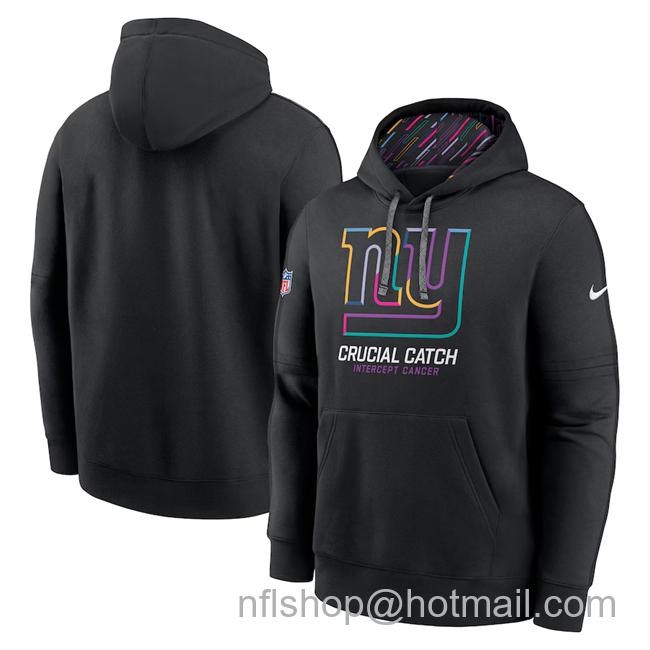 Men's New York Giants Black 2024 Crucial Catch Club Pullover Hoodie